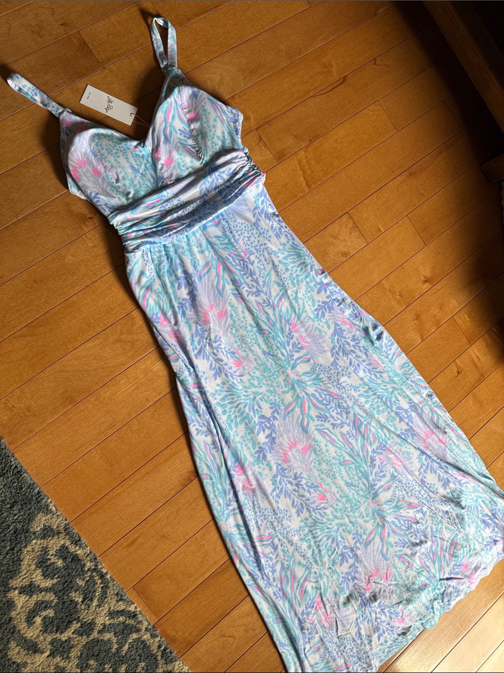 Lilly Pulitzer Pastel Blue Pink Maxi Dress
